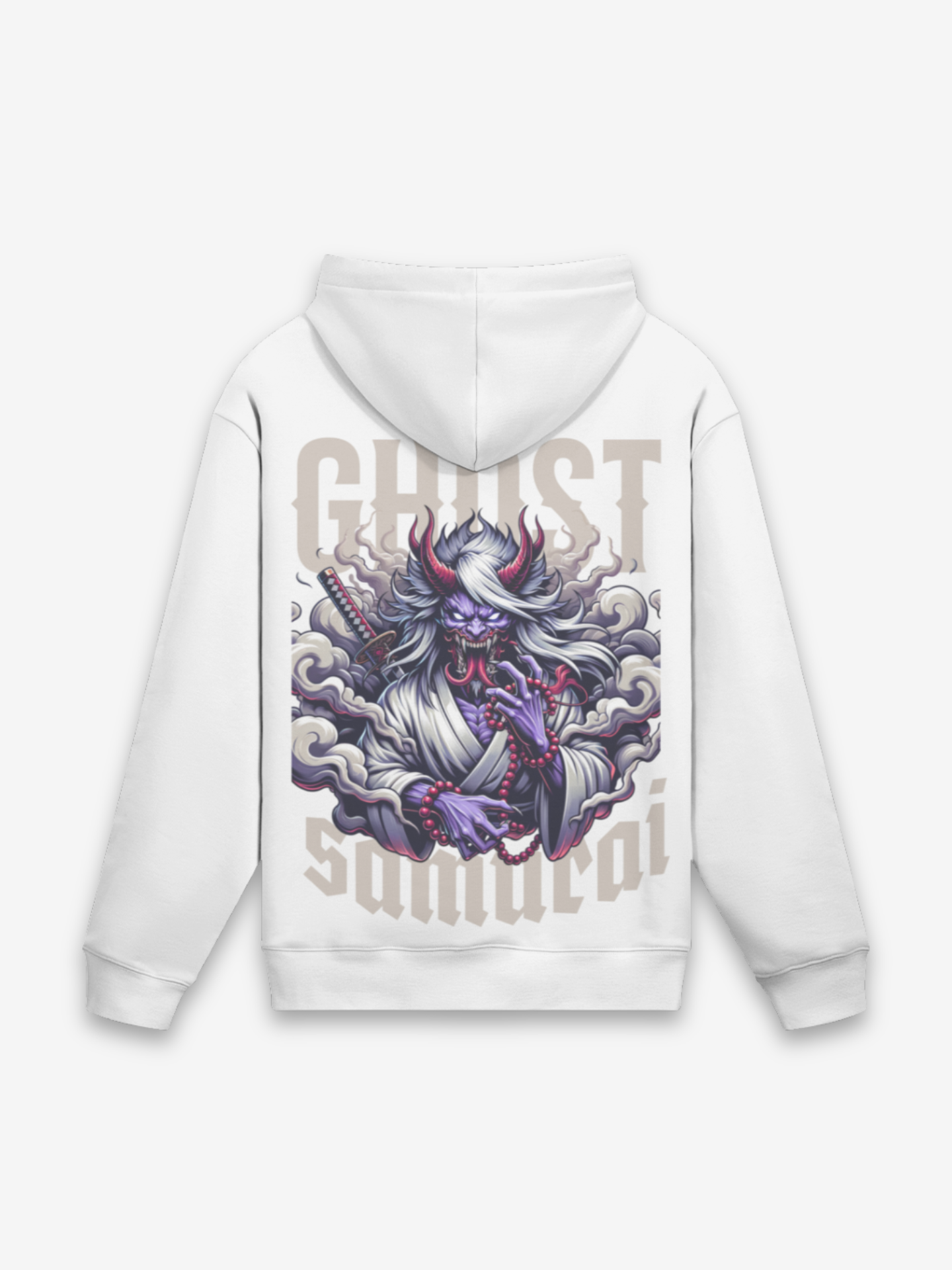 Ghost Samurai White Hoodie