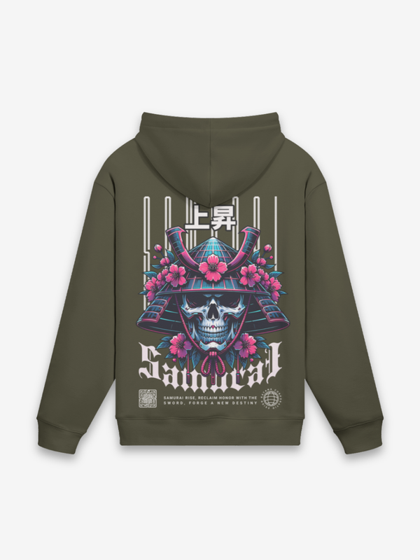 Samurai Head Hoodie - blade detail