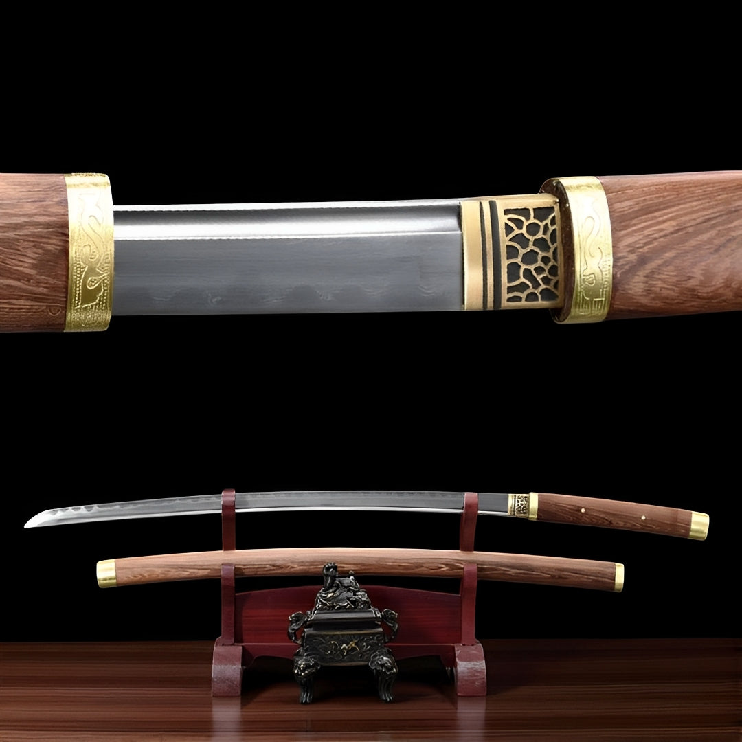 A wooden katana sword with timeless elegance and exceptional craftsmanship