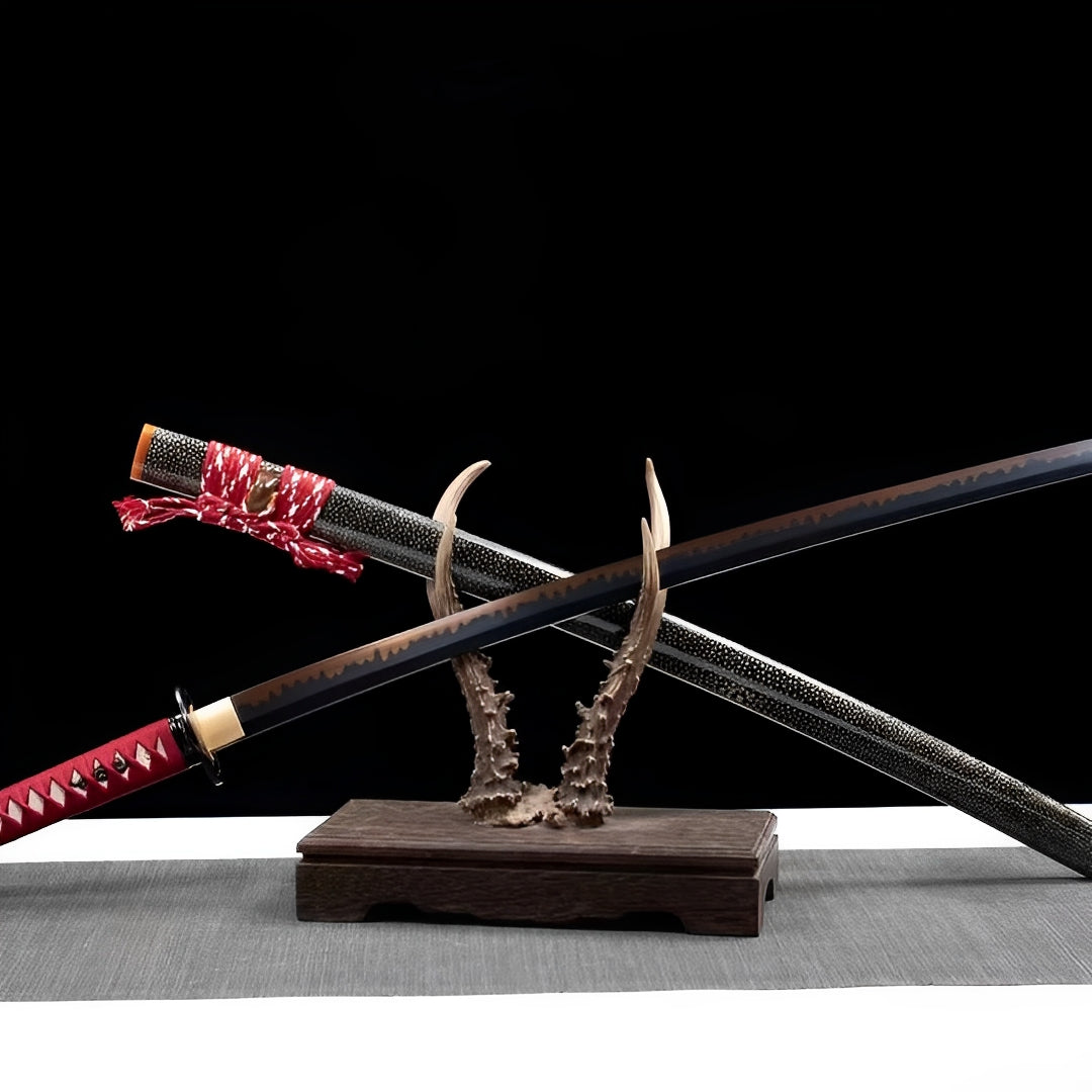 Akagane Katana (T10 Steel, Genuine Hamon & Ray Skin) - 赤金