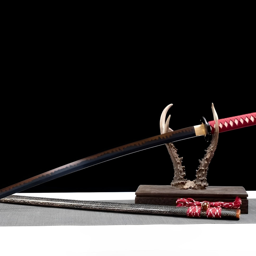 Akagane Katana (T10 Steel, Genuine Hamon & Ray Skin) - 赤金