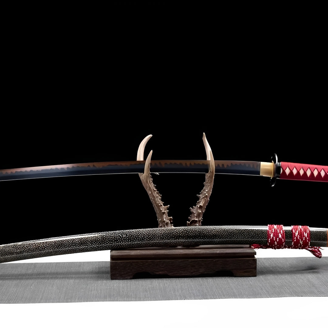 Akagane Katana (T10 Steel, Genuine Hamon & Ray Skin) - 赤金