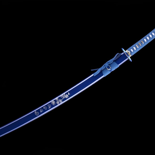Blue Sakura Katana - blade detail
