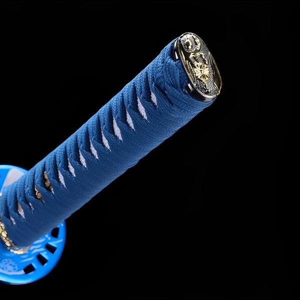 Blue Sakura Katana - handle and fittings
