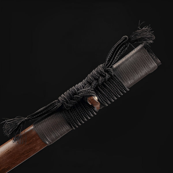 Kuroki Katana (Damascus Steel & Genuine Hamon) - full set on display