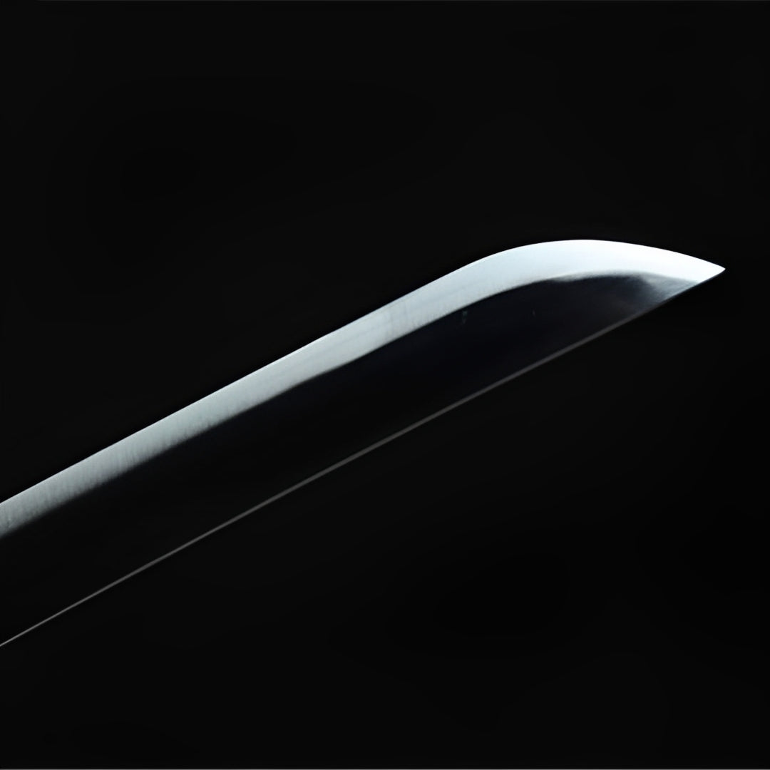 Polished silver blade on the Nichirin-inspired katana