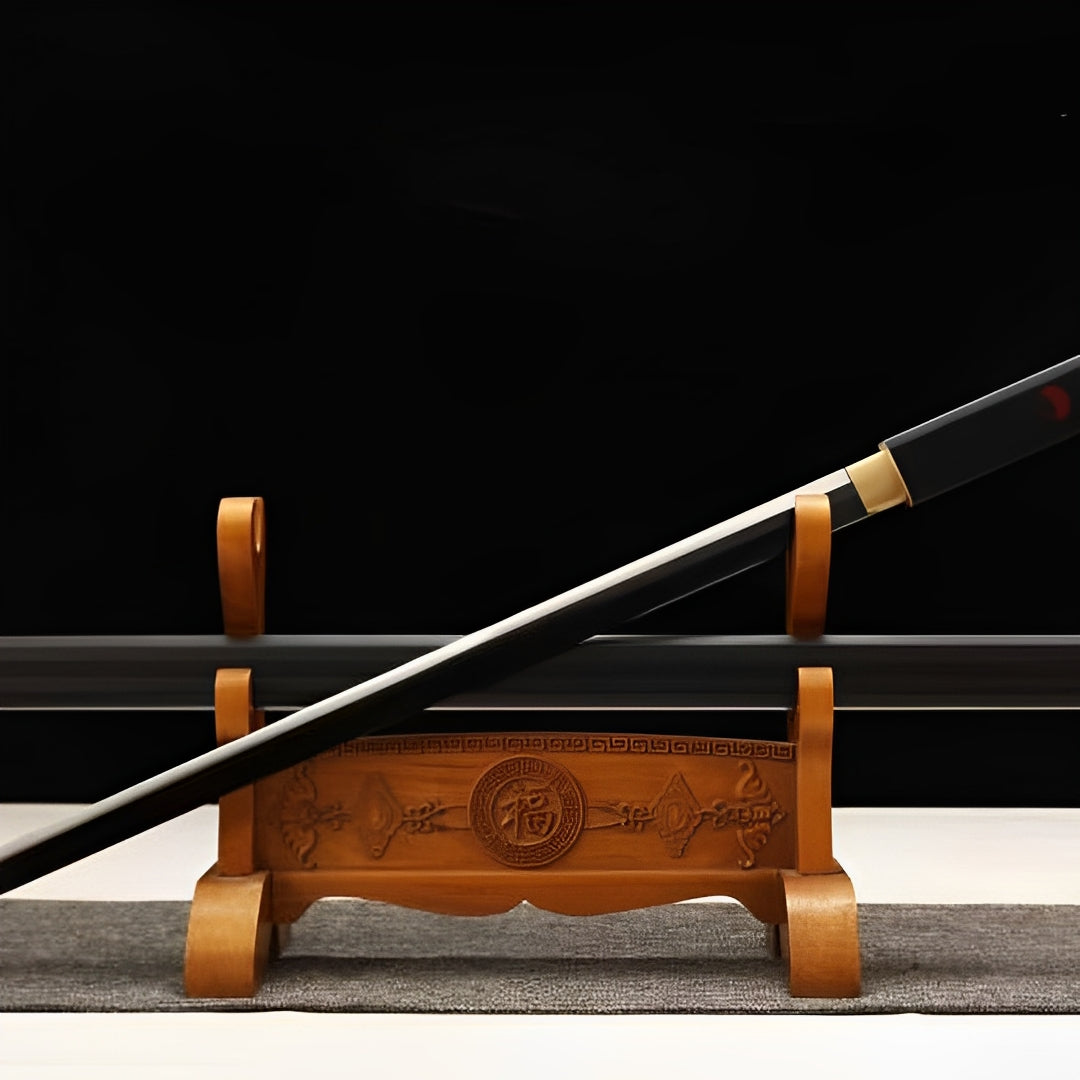 Sasuke katana blade and scabbard on the included stand