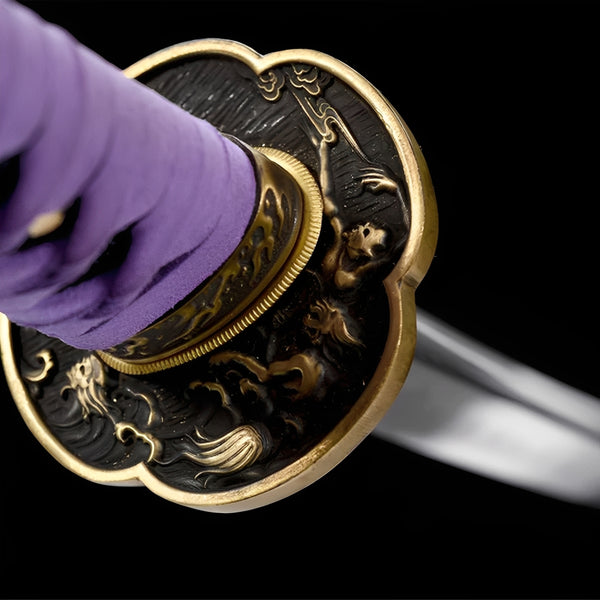 Amethyst Nebula Katana - full set on display