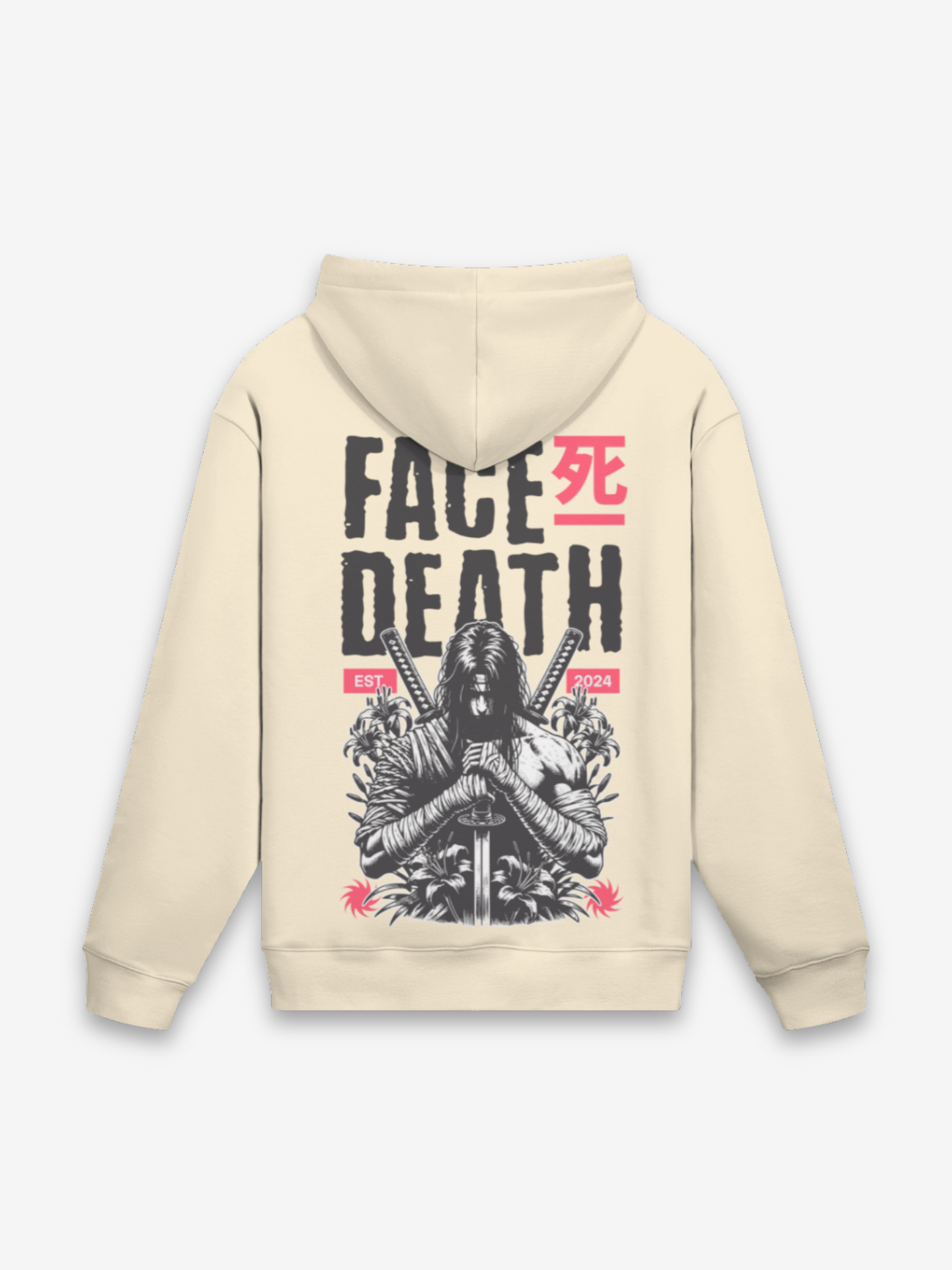 Death Face Beige Hoodie