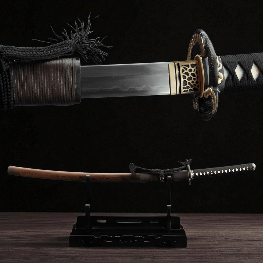 Kuroki Katana (Damascus Steel & Genuine Hamon) - 黒木刀