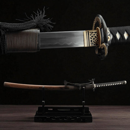 Kuroki Katana (Damascus Steel & Genuine Hamon) - 黒木刀