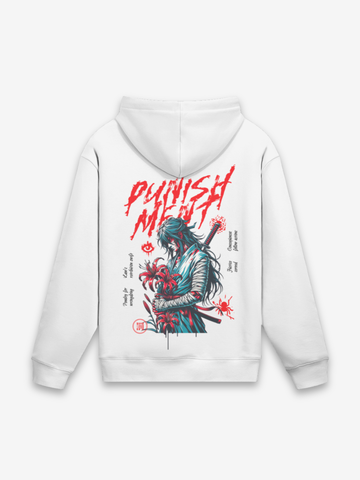 Punishment Samurai White Hoodie