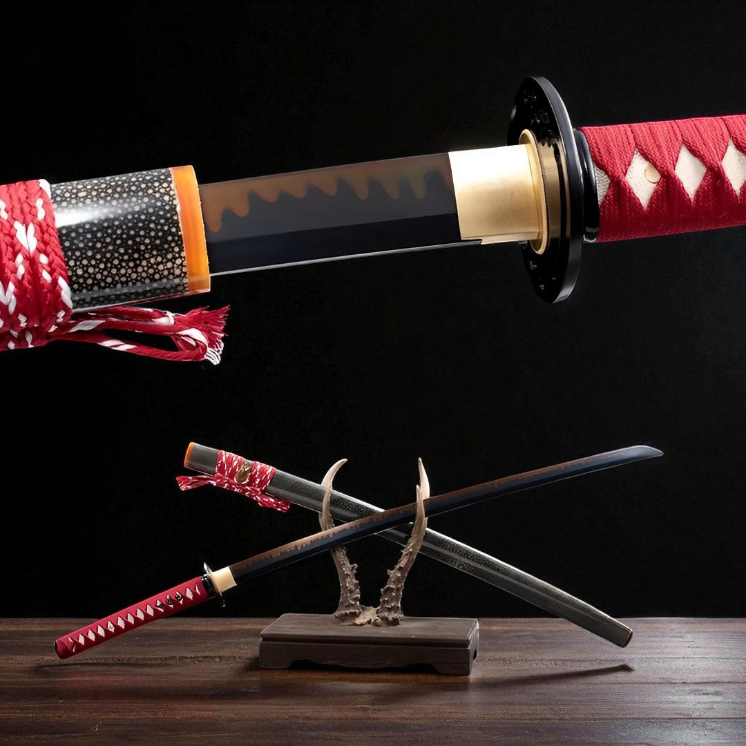 Akagane Katana (T10 Steel, Genuine Hamon & Ray Skin) - 赤金