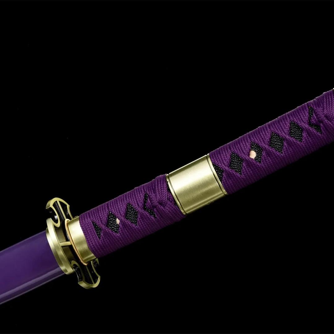 Purple handle wrapping and matching saya on the Nidai Kitetsu replica