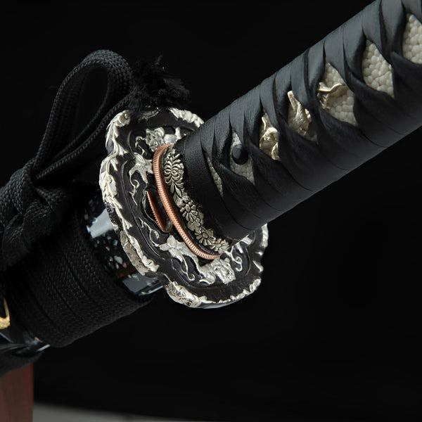 Ginkai Katana (T10 Steel & Genuine Hamon HITATSURA) - handle and fittings