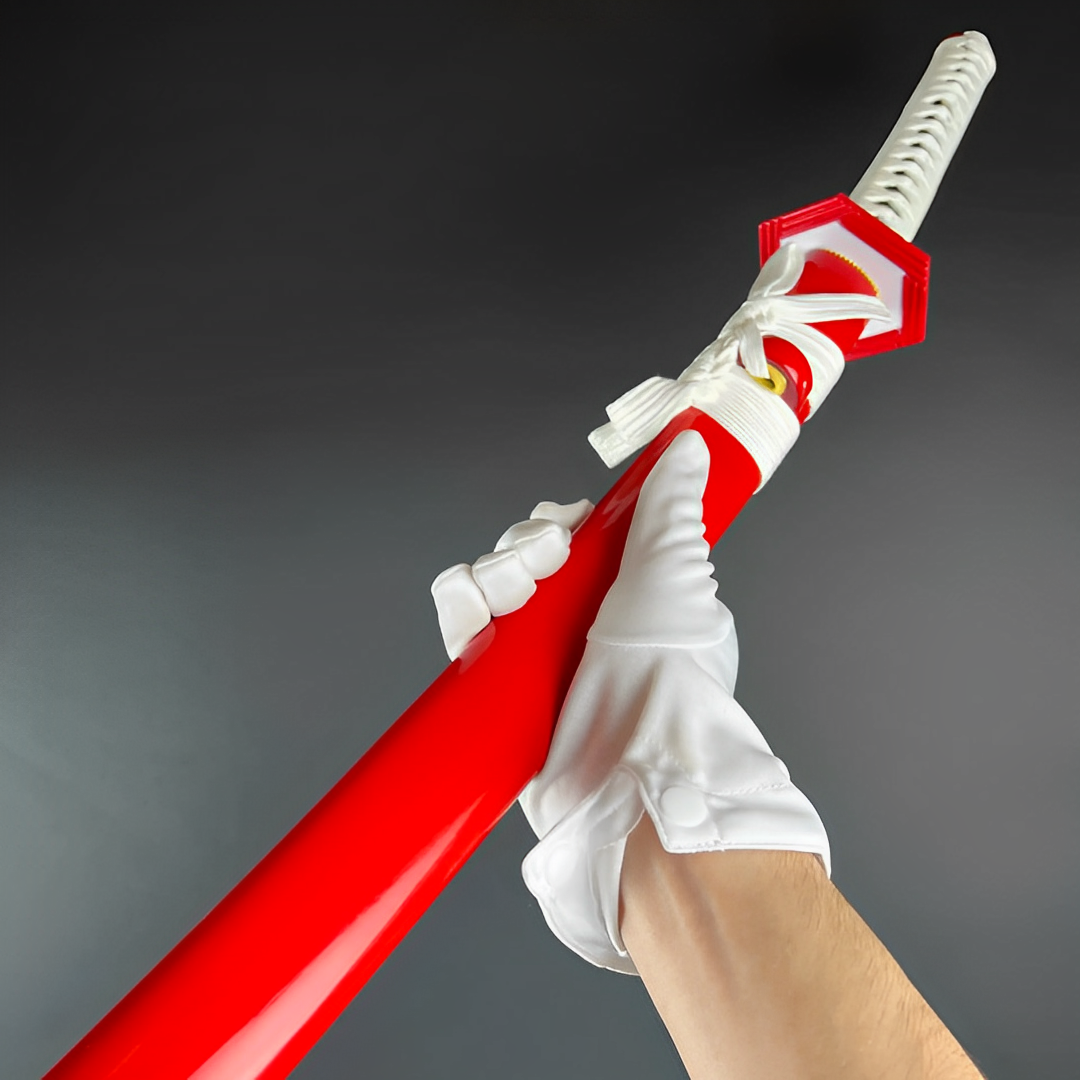 Giyu Tomioka katana held by its red scabbard