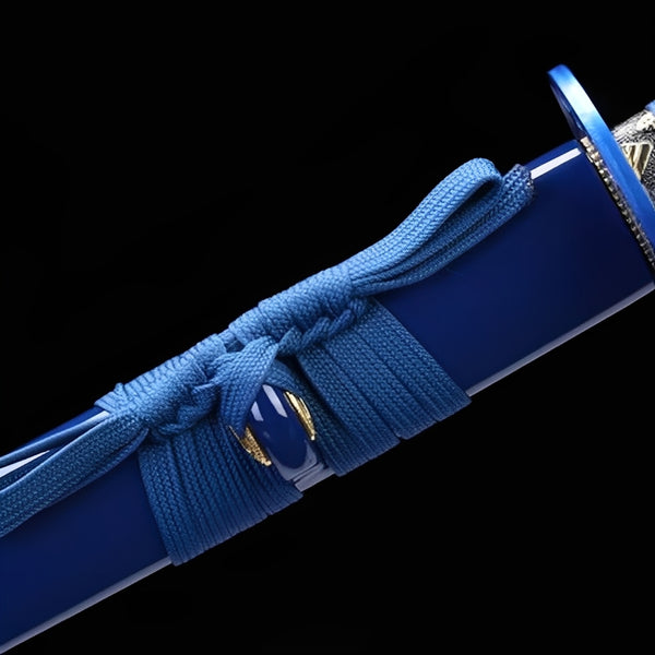 Blue Sakura Katana - full set on display