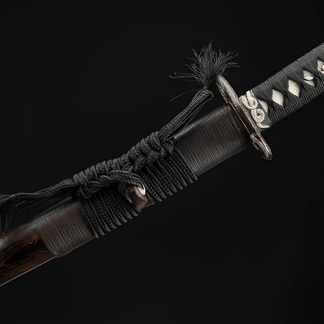 Kuroki Katana (Damascus Steel & Genuine Hamon) - 黒木刀