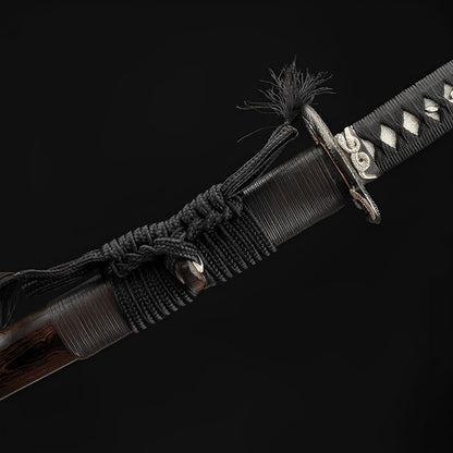 Kuroki Katana (Damascus Steel & Genuine Hamon) - 黒木刀