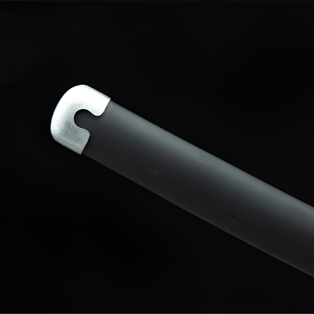 Black Nichirin scabbard with a silver-colored end fitting