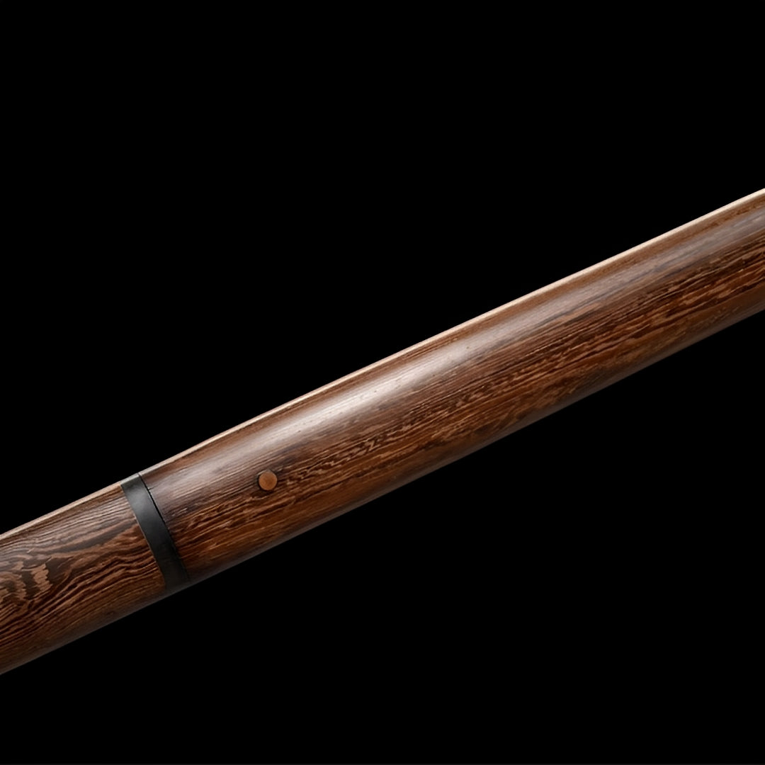 Rosewood handle and matching scabbard of the Shizen ninjato