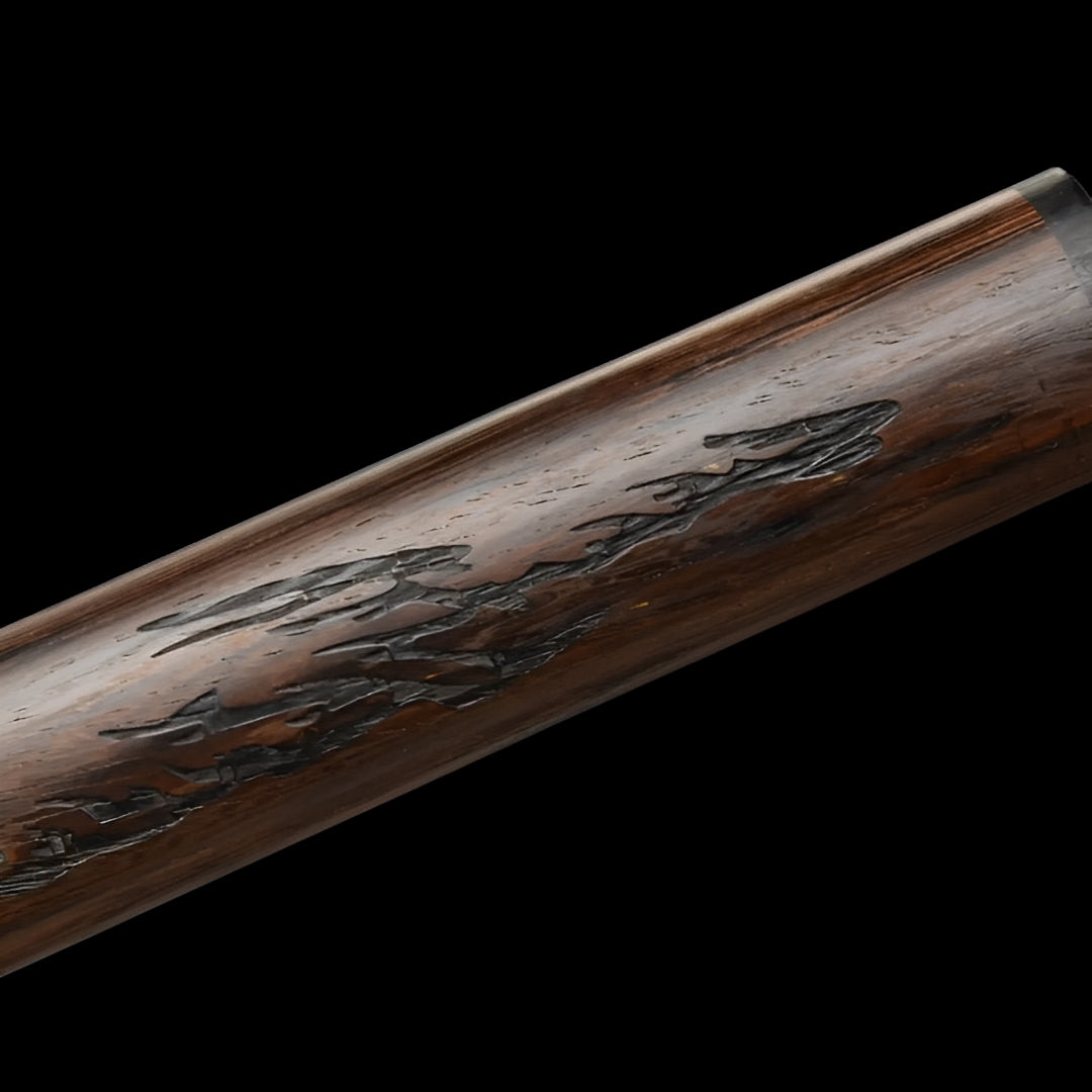 Dragon decoration on the Kagehana rosewood fittings