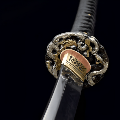 Ouryu Katana (T10 Damascus Steel & Genuine Hamon) - 王竜