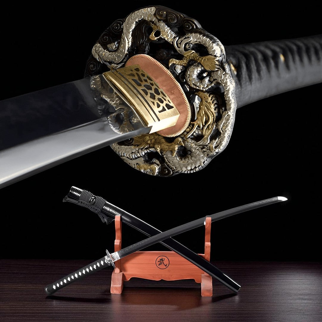 Ouryu Katana (T10 Damascus Steel & Genuine Hamon) - 王竜