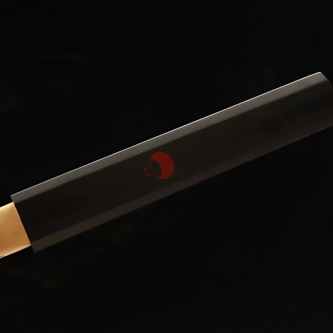 Sasuke katana black scabbard with a red fan emblem