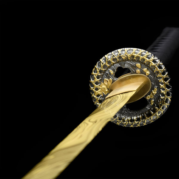 Molten Gold Katana - full set on display