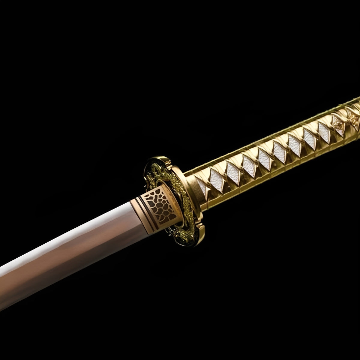 Ogon Ryushi gold-colored blade, dragon guard and wrapped handle