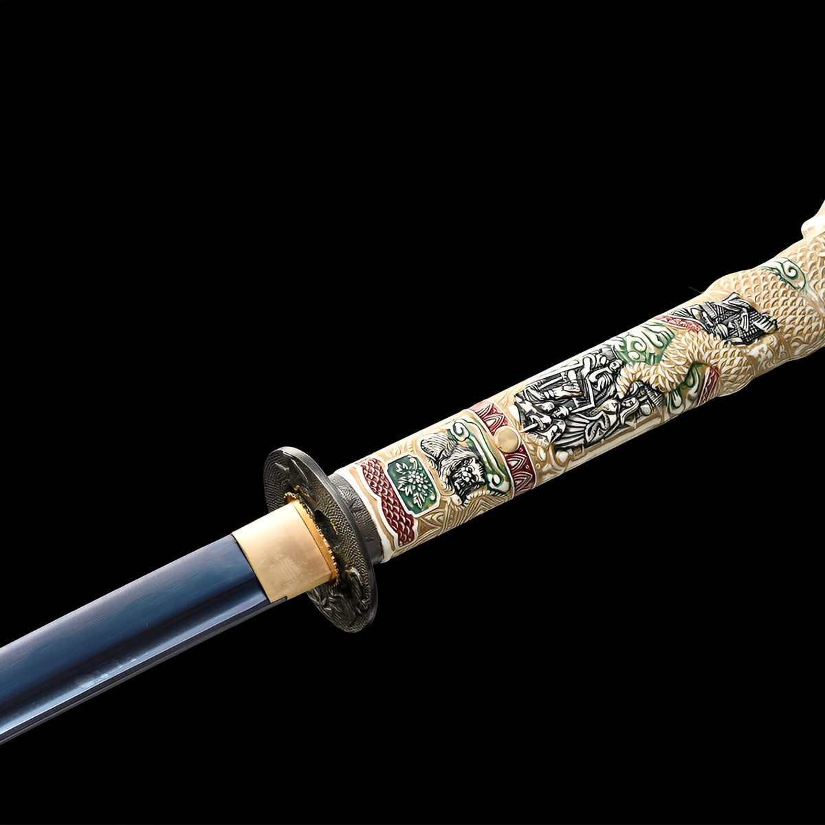 Tentai Drake blue blade and painted sculpted handle
