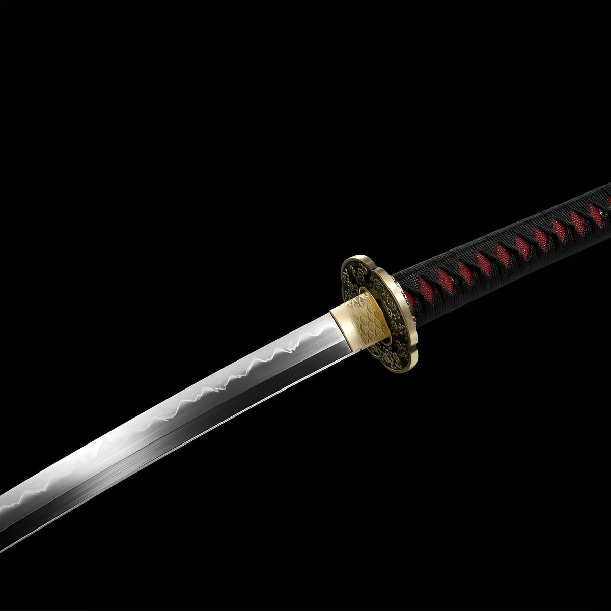 Shinku Raijin polished blade and black handle with red accents