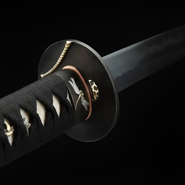Tombo Katana (Damascus Steel & Genuine Hamon) - blade detail