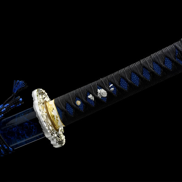 Aonami Wakizashi (T10 Steel) - full set on display